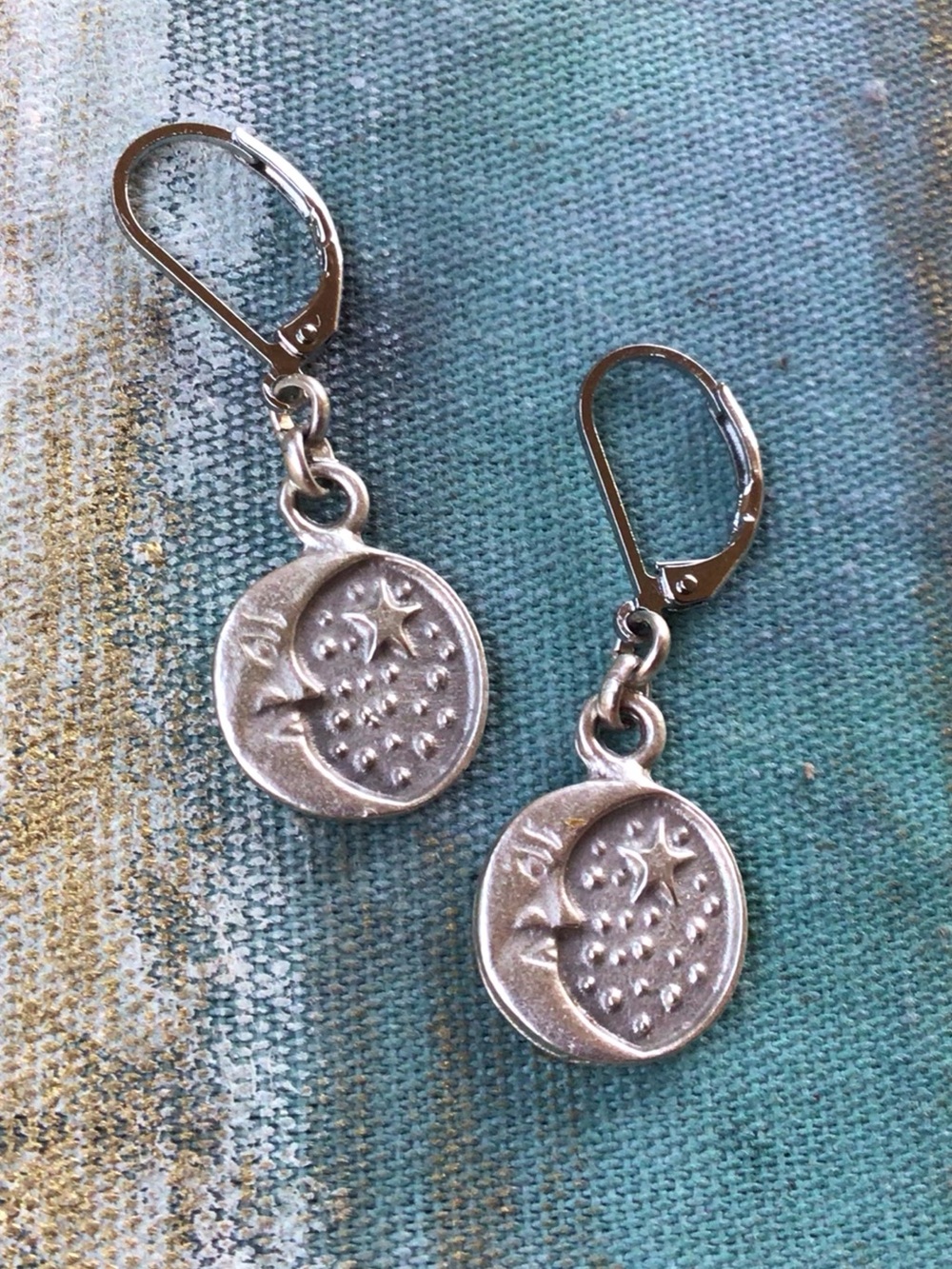 Sterling Silver Sundance Charm Earrings Moon Star